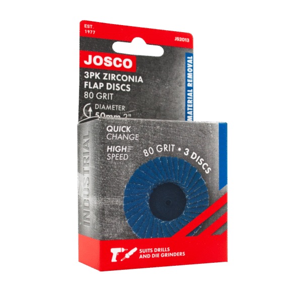 80 Grit 50mm Quick Change Zirconia Flap Disc - 3 Pack